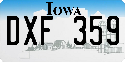 IA license plate DXF359