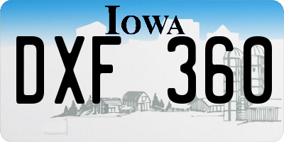 IA license plate DXF360