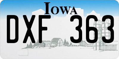 IA license plate DXF363