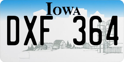 IA license plate DXF364