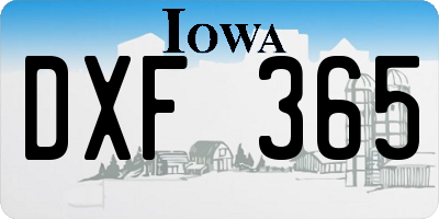 IA license plate DXF365