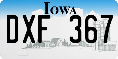IA license plate DXF367
