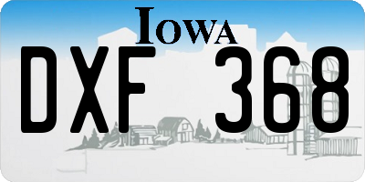 IA license plate DXF368