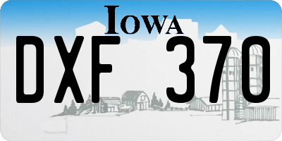 IA license plate DXF370
