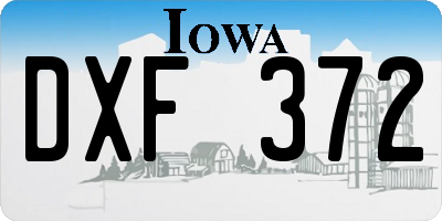 IA license plate DXF372