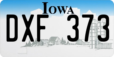 IA license plate DXF373