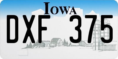 IA license plate DXF375