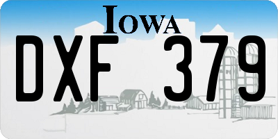 IA license plate DXF379