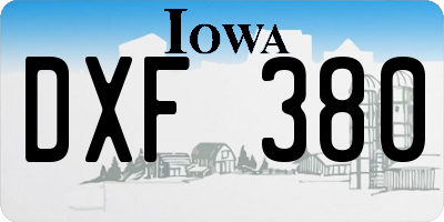 IA license plate DXF380