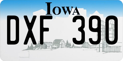 IA license plate DXF390