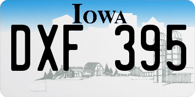 IA license plate DXF395