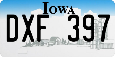IA license plate DXF397