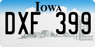 IA license plate DXF399