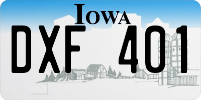 IA license plate DXF401