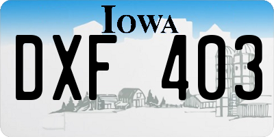 IA license plate DXF403