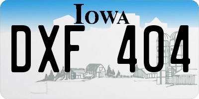 IA license plate DXF404