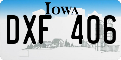 IA license plate DXF406