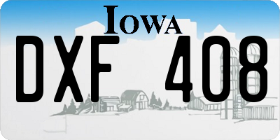 IA license plate DXF408