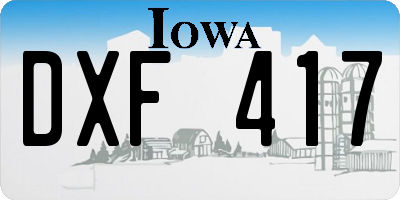IA license plate DXF417