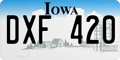 IA license plate DXF420