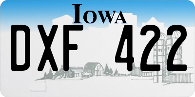 IA license plate DXF422