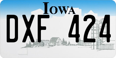 IA license plate DXF424