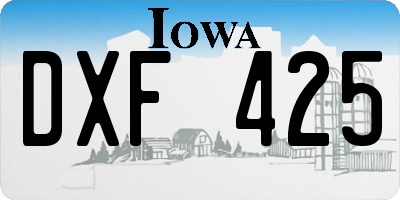 IA license plate DXF425