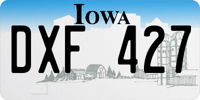IA license plate DXF427
