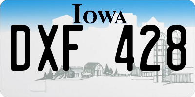IA license plate DXF428