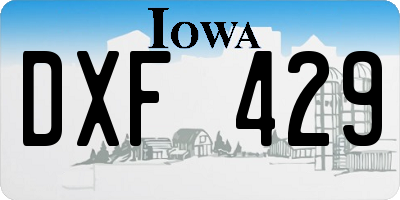 IA license plate DXF429
