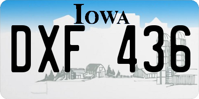 IA license plate DXF436