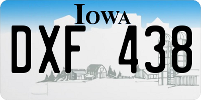 IA license plate DXF438