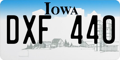 IA license plate DXF440