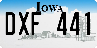 IA license plate DXF441