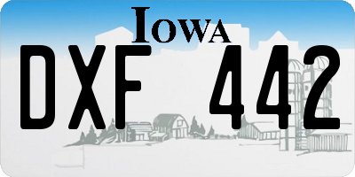 IA license plate DXF442