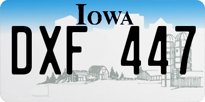 IA license plate DXF447