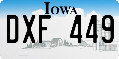 IA license plate DXF449