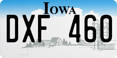 IA license plate DXF460