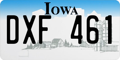 IA license plate DXF461