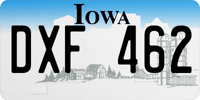 IA license plate DXF462
