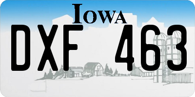 IA license plate DXF463