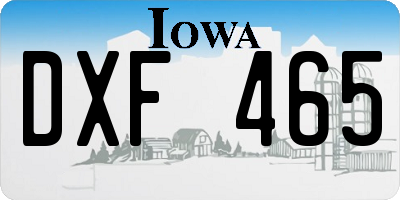 IA license plate DXF465