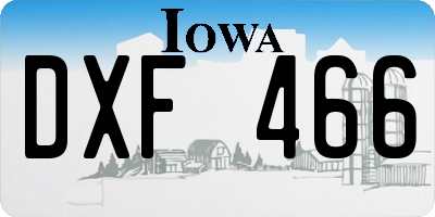 IA license plate DXF466