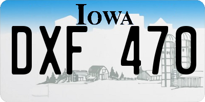 IA license plate DXF470