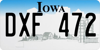IA license plate DXF472