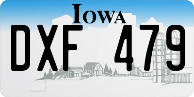 IA license plate DXF479