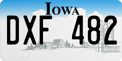 IA license plate DXF482