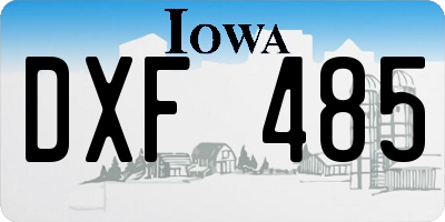 IA license plate DXF485
