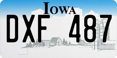 IA license plate DXF487
