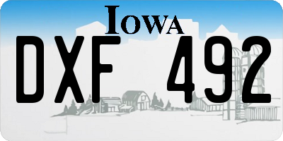 IA license plate DXF492